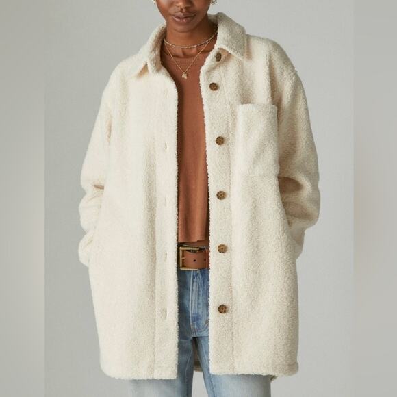 Lucky Brand Jackets & Blazers - NWT Lucky Brand Faux Shearling Shirt Jacket Size M
